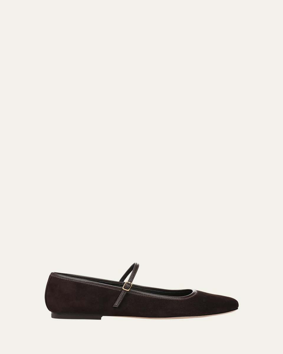 Ellie Suede Mary Jane Ballerina Flats